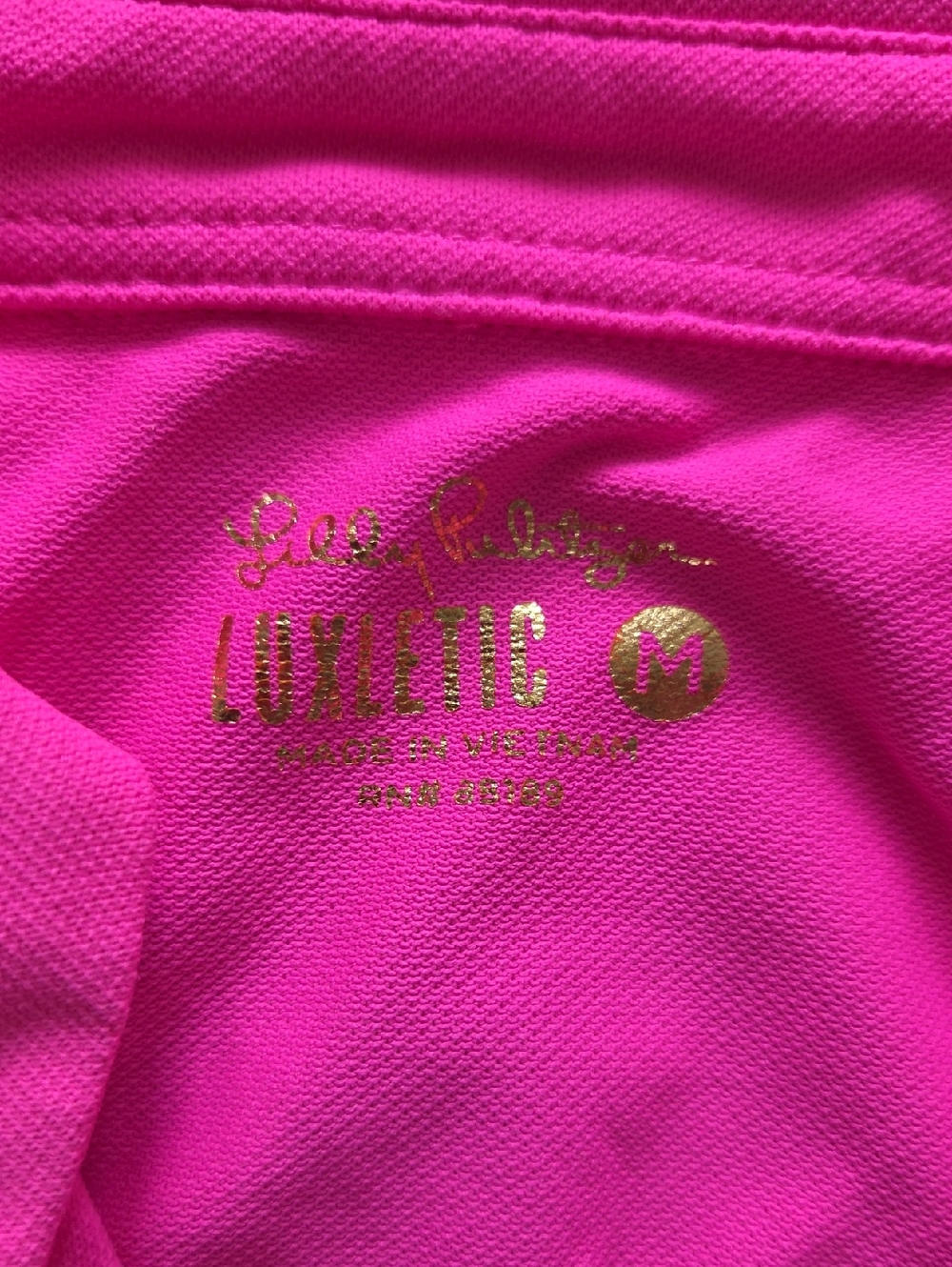 Lilly Pulitzer UPF 50+ Luxletic Martina Polo Top Pink Palms Medium - Picture 4 of 8
